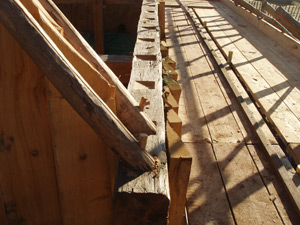 Roof timbers secured in to place