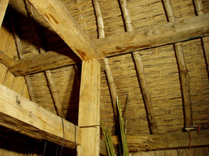 Interior shot of hut